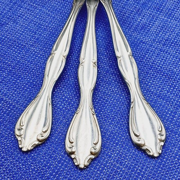 Set Of 3 Oneida Community CANTATA Stainless Tablespoon Oval Spoon Vtg - Picture 5 of 6